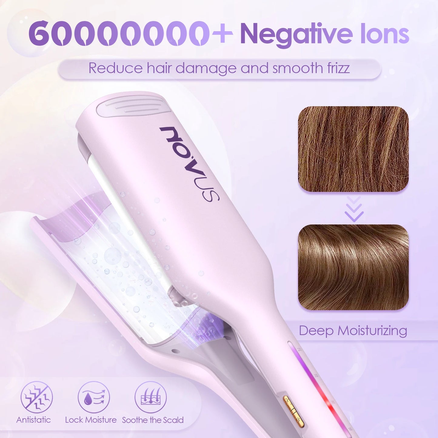 Curling Iron Hair Crimper Waver 1.25 Inch Anti Scald Wand