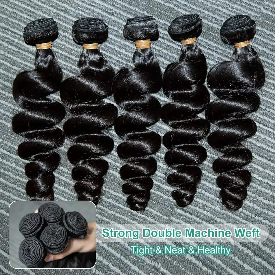 30 40 Inch Loose Wave Bundles Raw Bundles Brazilian Unprocessed Human Hair Virgin Loose Deep Wave Curly Bundles Weave Extensions