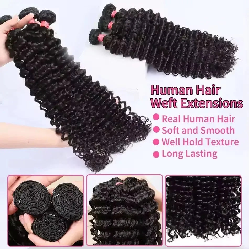 15A Burmese Curly Bundles Human Hair 26 28 30 Inch Deep Wave Raw 3 4 Bundle Deals 100% Unprocessed Double Weft Extensions Weave