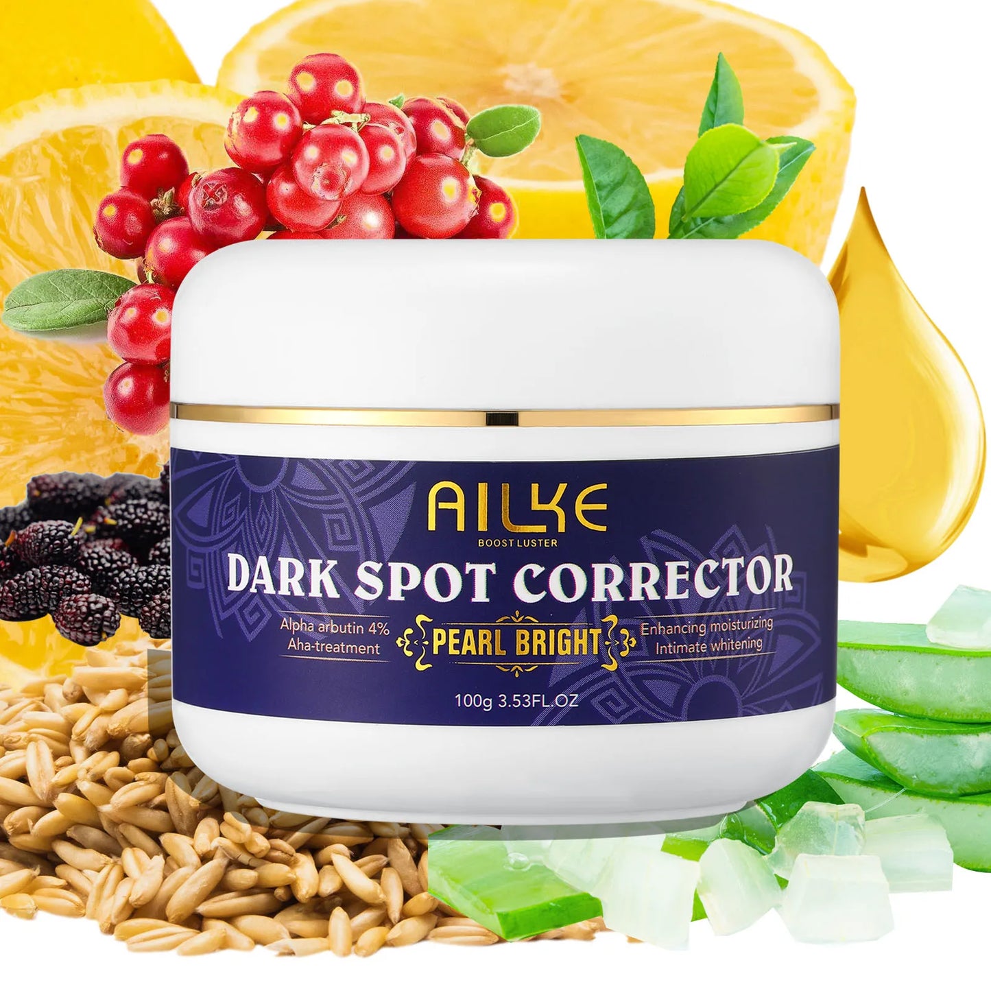 AILKE Double Glutathione Dark Spots Remover Face Cream, For Armpit, Elbows, Legs, White Spots, Age Spots, Sun Spots, Freckles