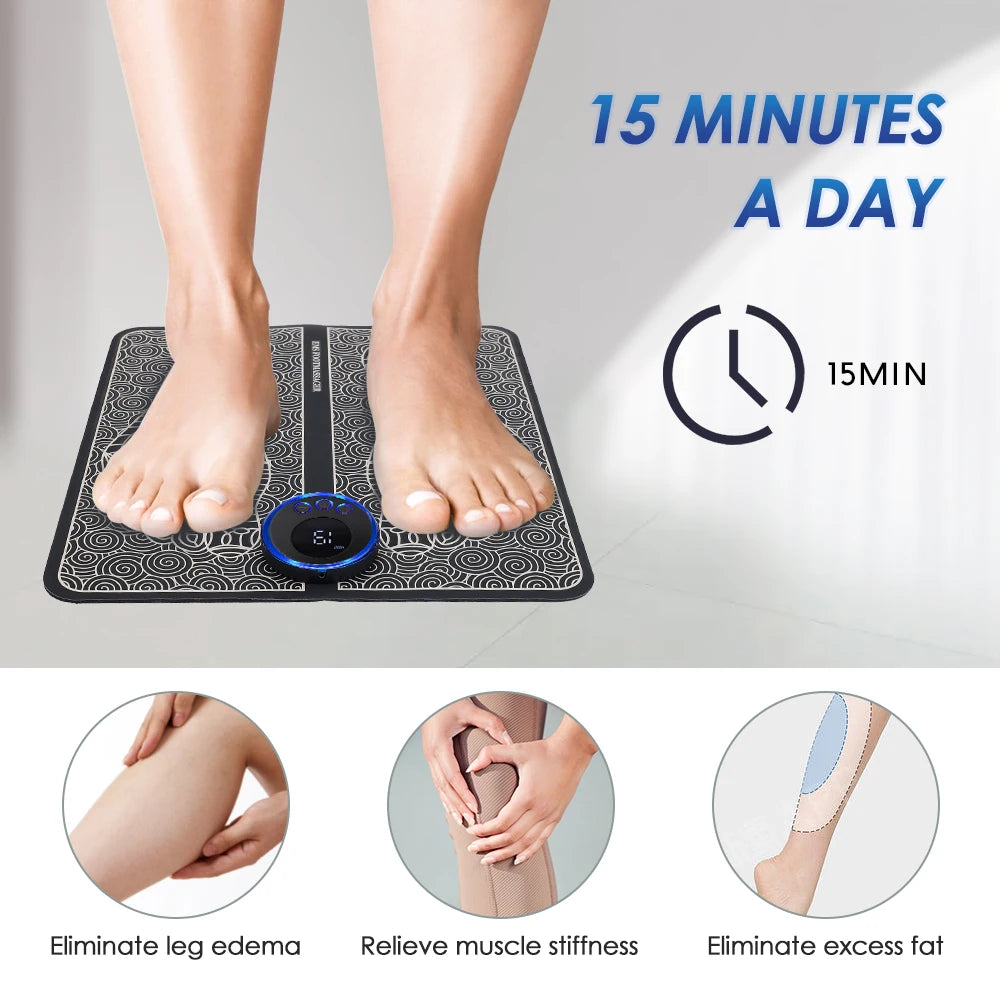 Rechargeable Foot Massager Pad EMS Electrostimulator Mat