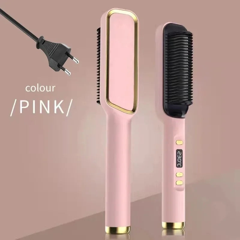 Electric Hot Comb Negative Ion Hair Straightener Brush