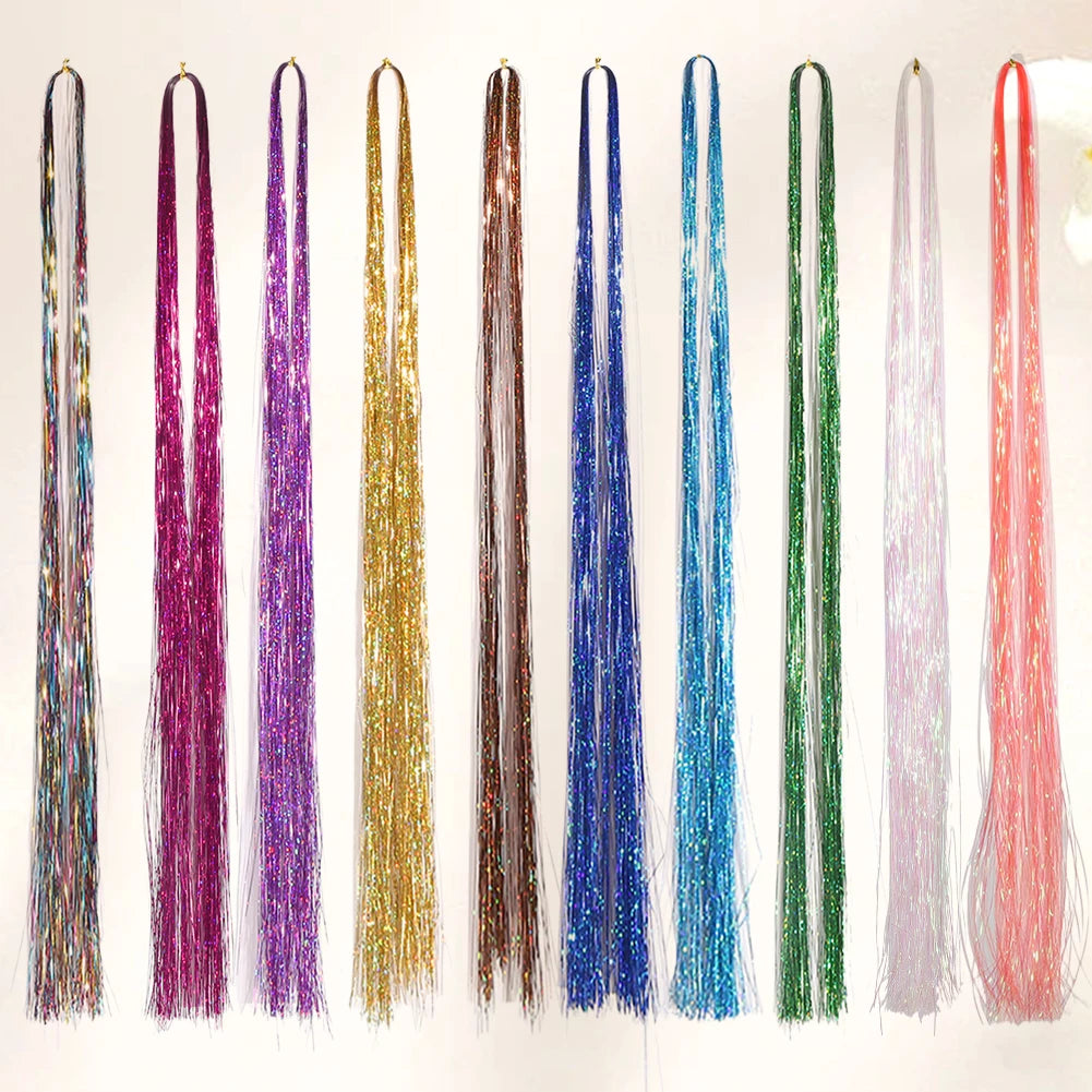 Glitter Hair Tinsel for Women Fairy Sparkling Hair Accessory