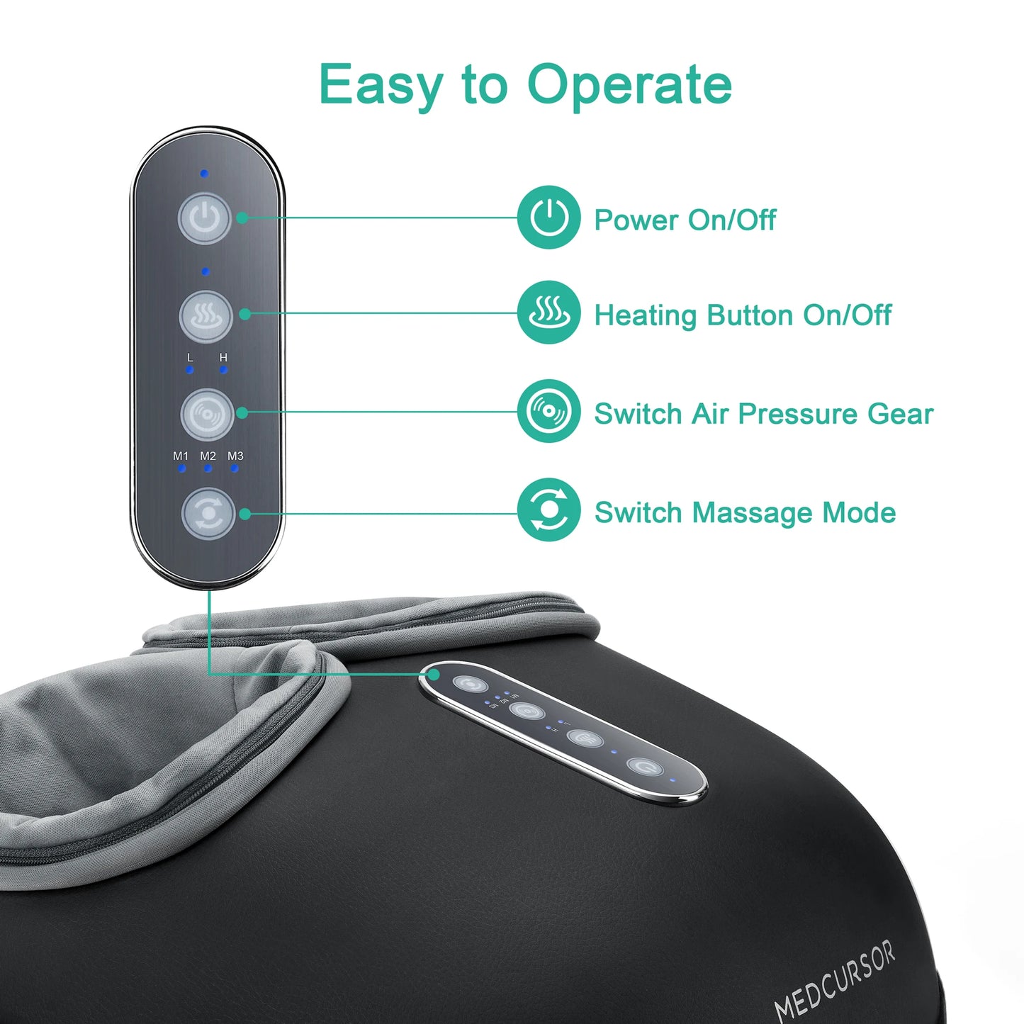 Medcursor Shiatsu Foot Massager With Electric Heat Roller