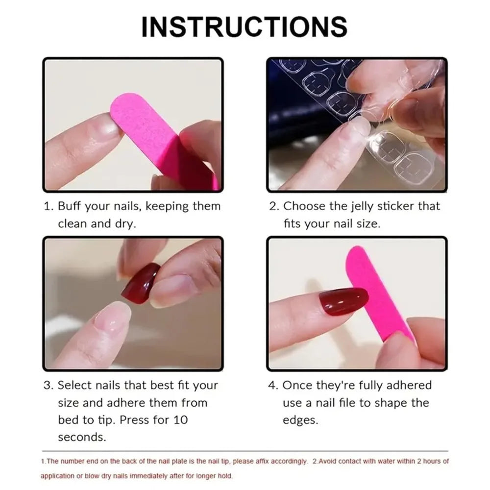 Best - Press on Nails Square Fake Nails Short False with 3D Bow Flower Charms Design Glossy Glue on Nails Full Cover Stick,24Pcs