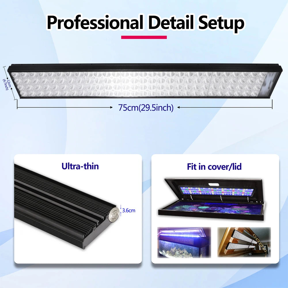 2 Pack PopBloom H75 WiFi Marine Aquarium Light Full Spectrum
