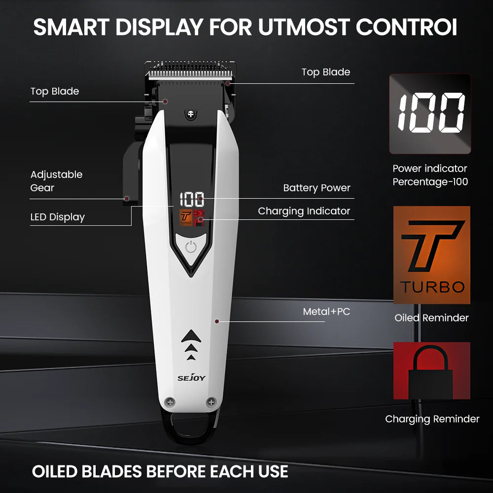 Sejoy Portable Barber Hair Clipper Kit For Men Beard Trimmer