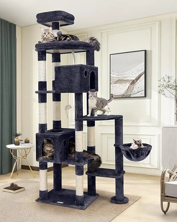 Giant Cat Tree, 83 inch Cat Tree for Indoor Cats Large Adult, XXL Cat Tower with 9 Scratching Posts for 20lb+ Heavy Duty Large A
