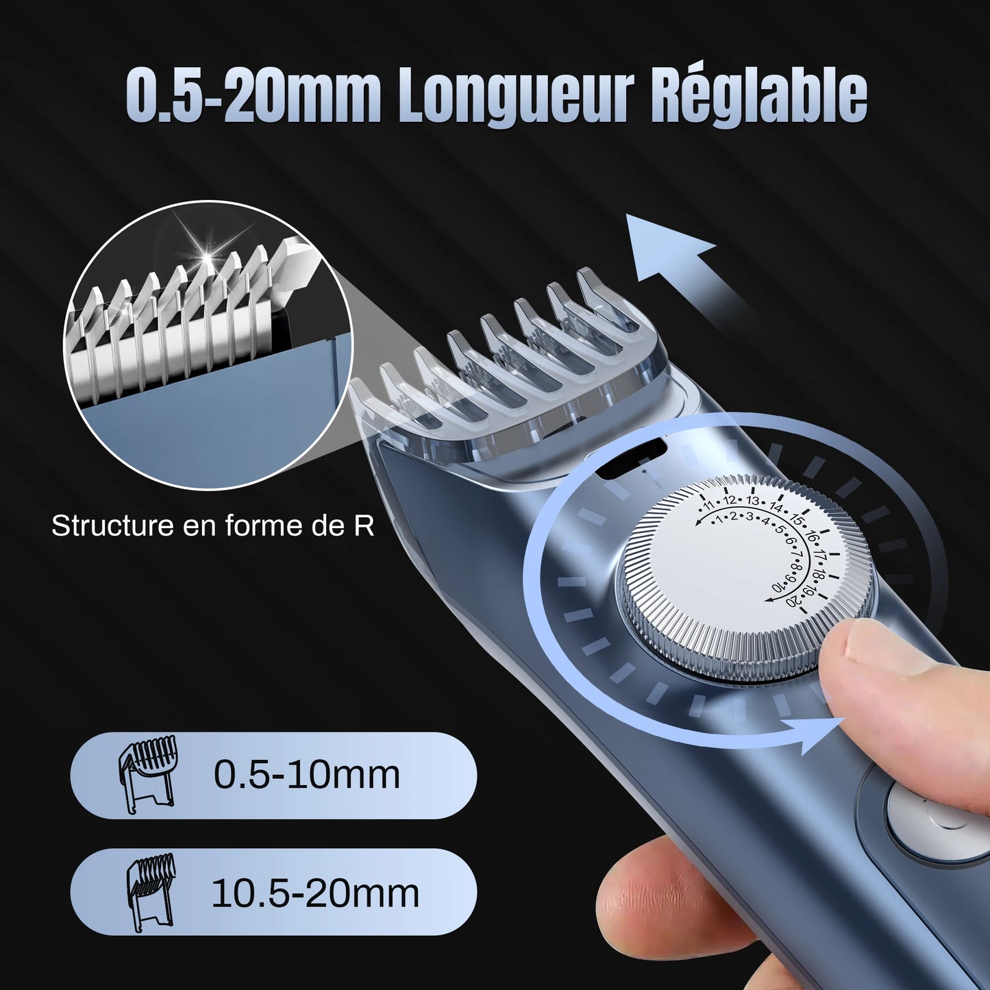 Electric Hair Clipper Cordless Trimmer IPX7 LED Display