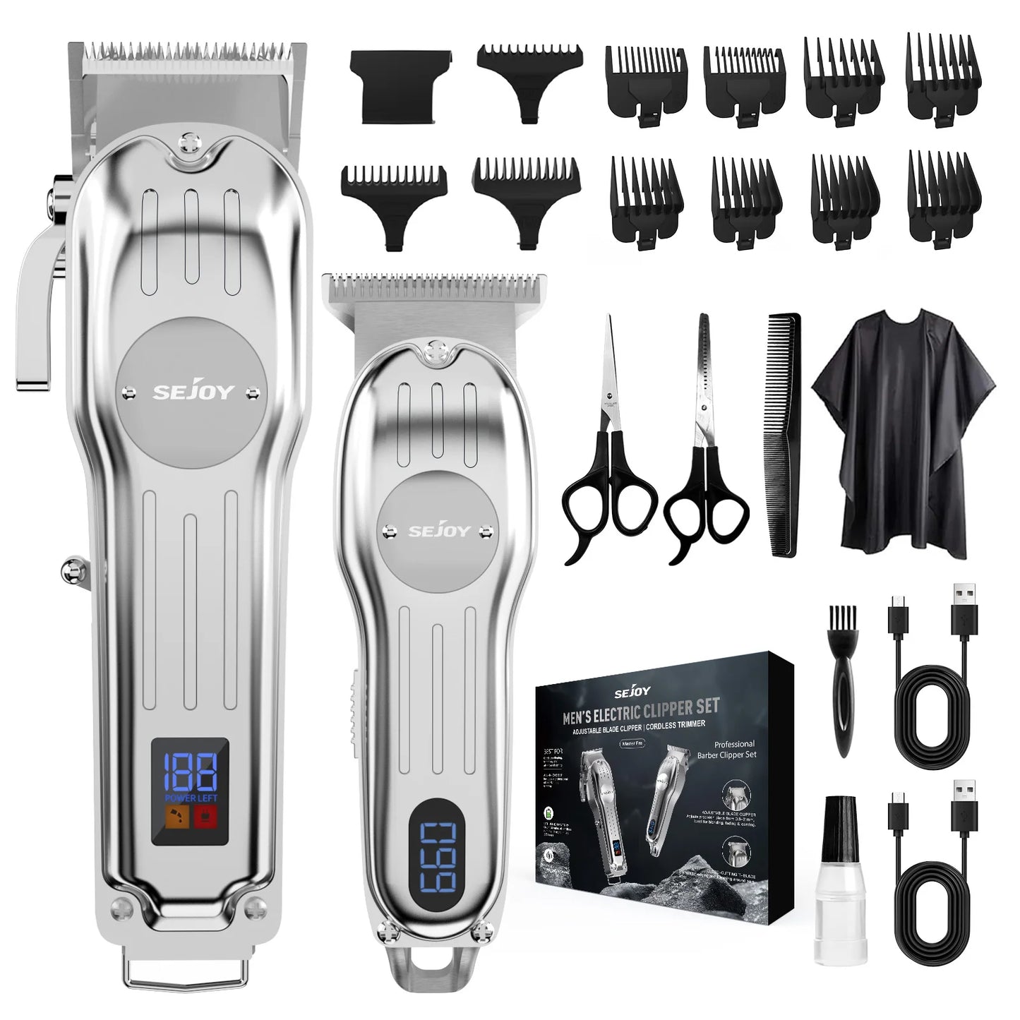 Sejoy Professional Hair Clipper Kit For Men Cordless