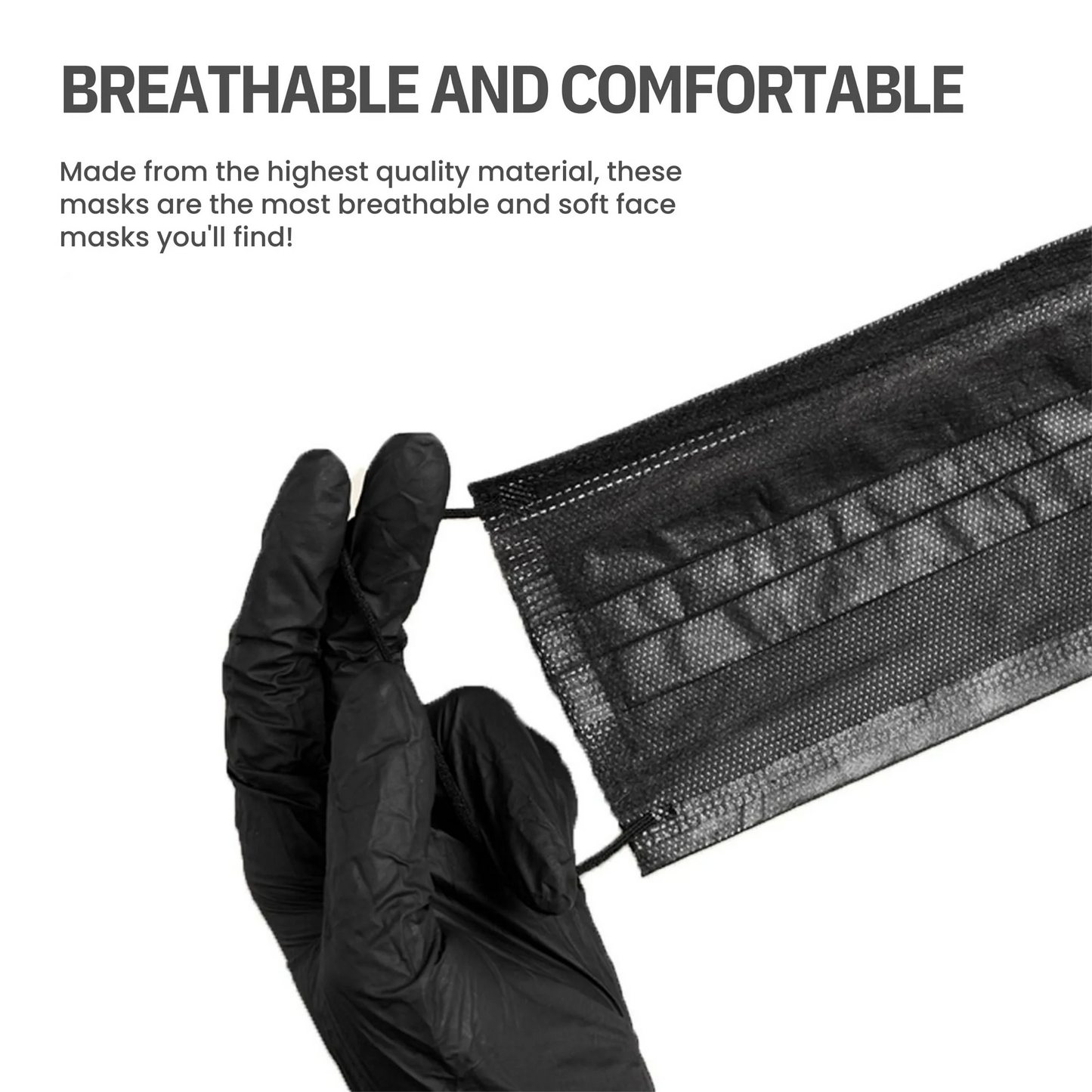 50 Protective Face Masks! 3 Breathable Layers, 5 Colorful Options for Adults. 10-Pack Variety Sets, Ideal for Everyday St