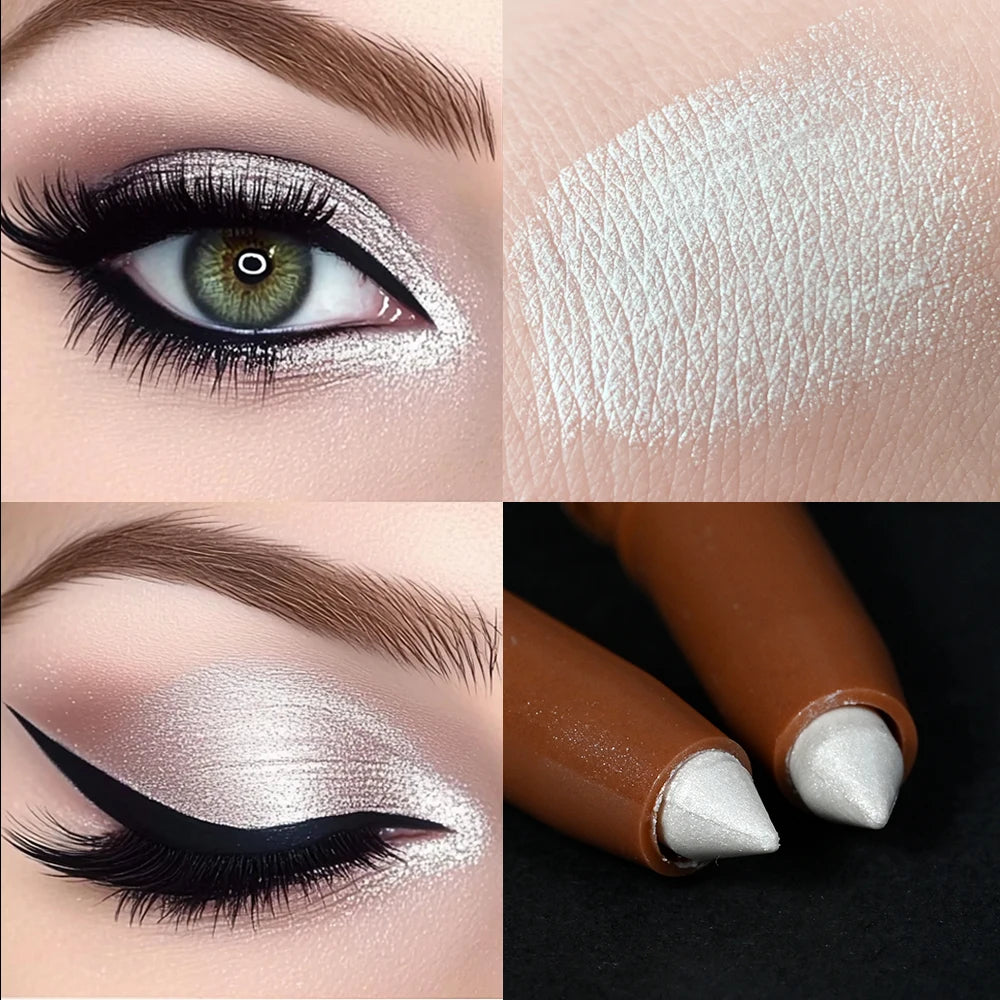 Highlight Stick Glitter White 1pc Shimmering Eyeshadow Eyeshadow Pencil for Bright Eyes Dazzling Effect Makeup Highlighter