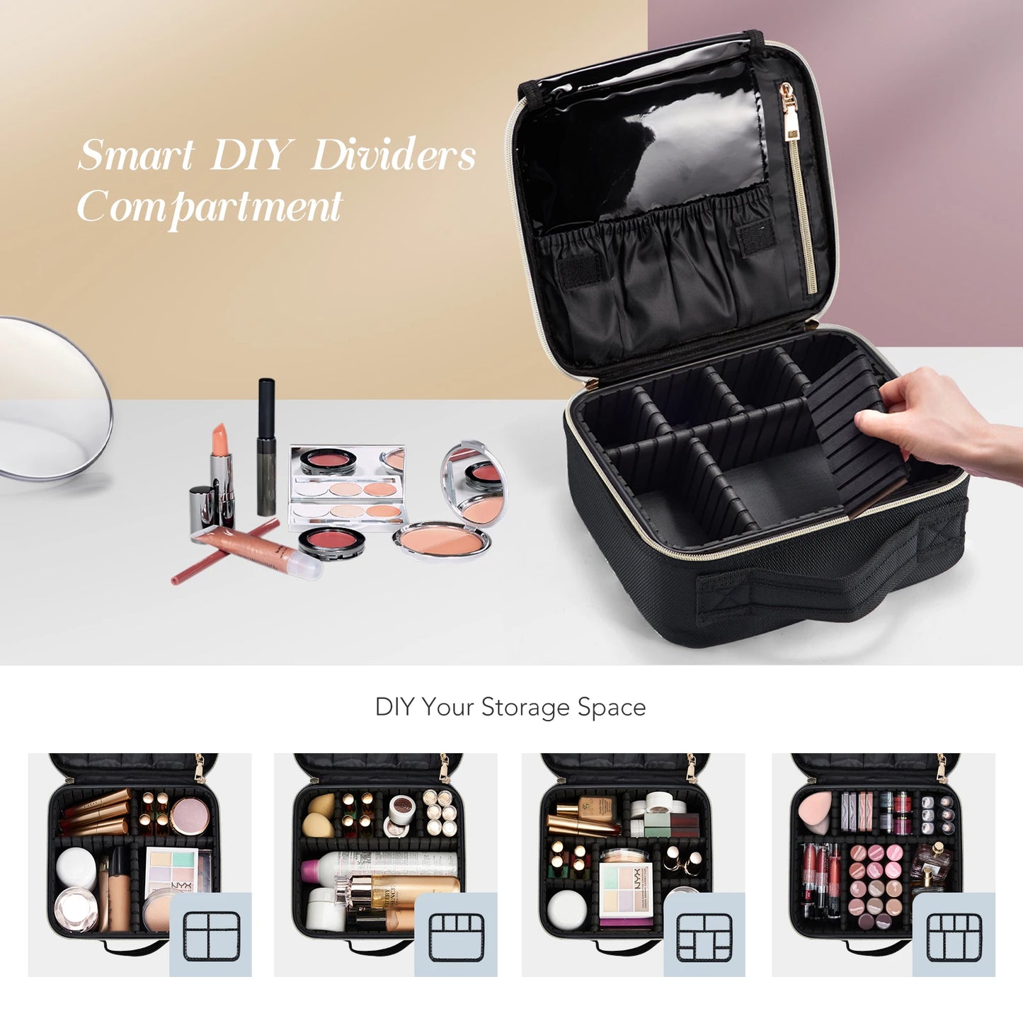 Makeup Bag Professional Cosmetic Brush Case Portable Travel Make Up Bags Waterproof Manicure Storage Organizer With Delivers