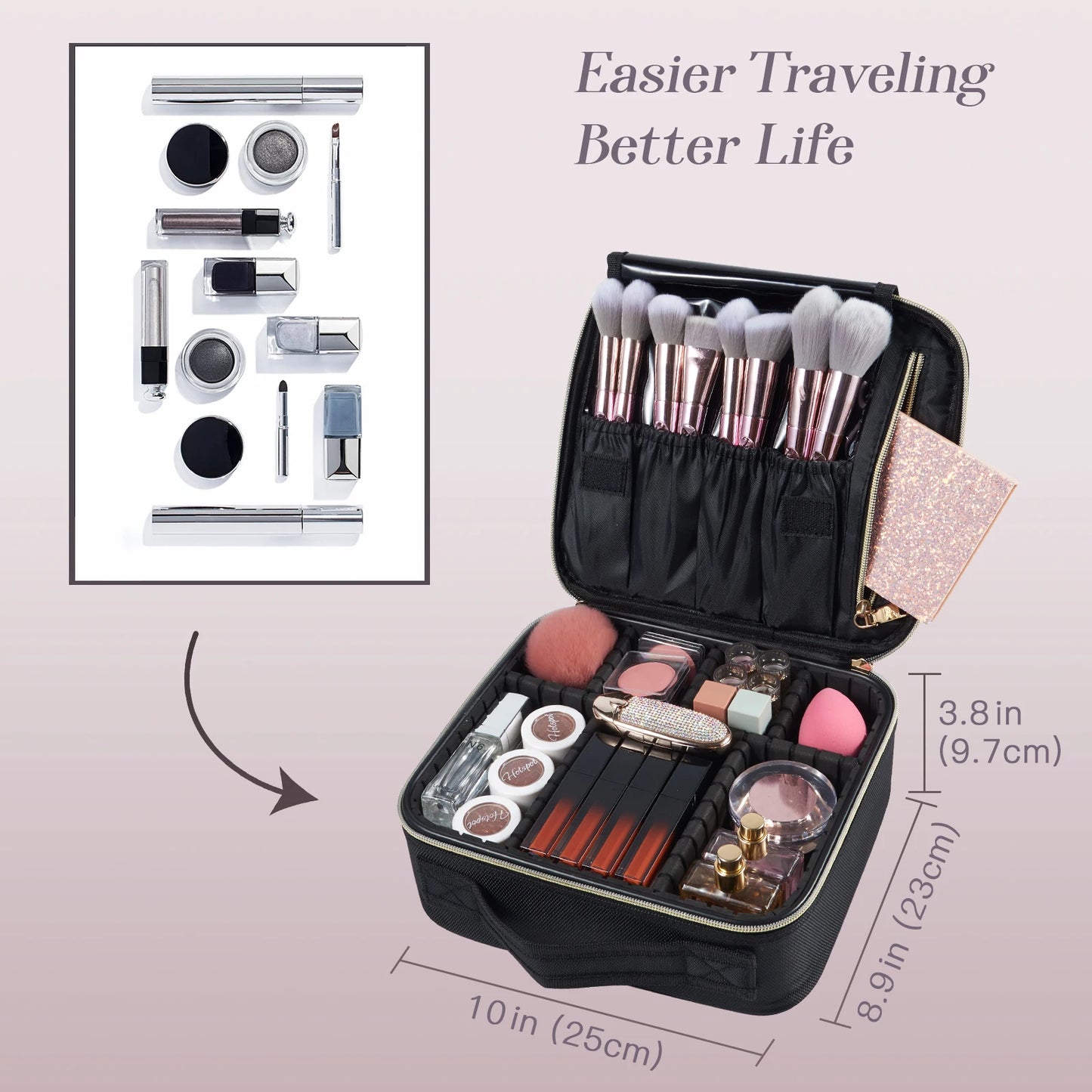 Makeup Bag Professional Cosmetic Brush Case Portable Travel Make Up Bags Waterproof Manicure Storage Organizer With Delivers
