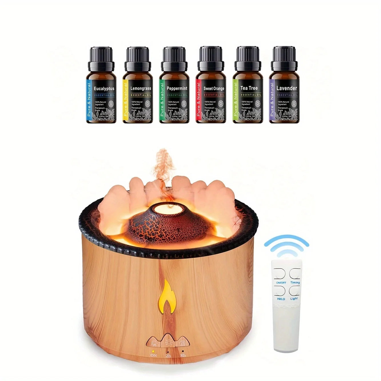 Flame/Volcano Design Essential Oil Diffuser 2 Mist Modes Hotel-Grade Aromatherapy for Large Rooms Gifts for Women