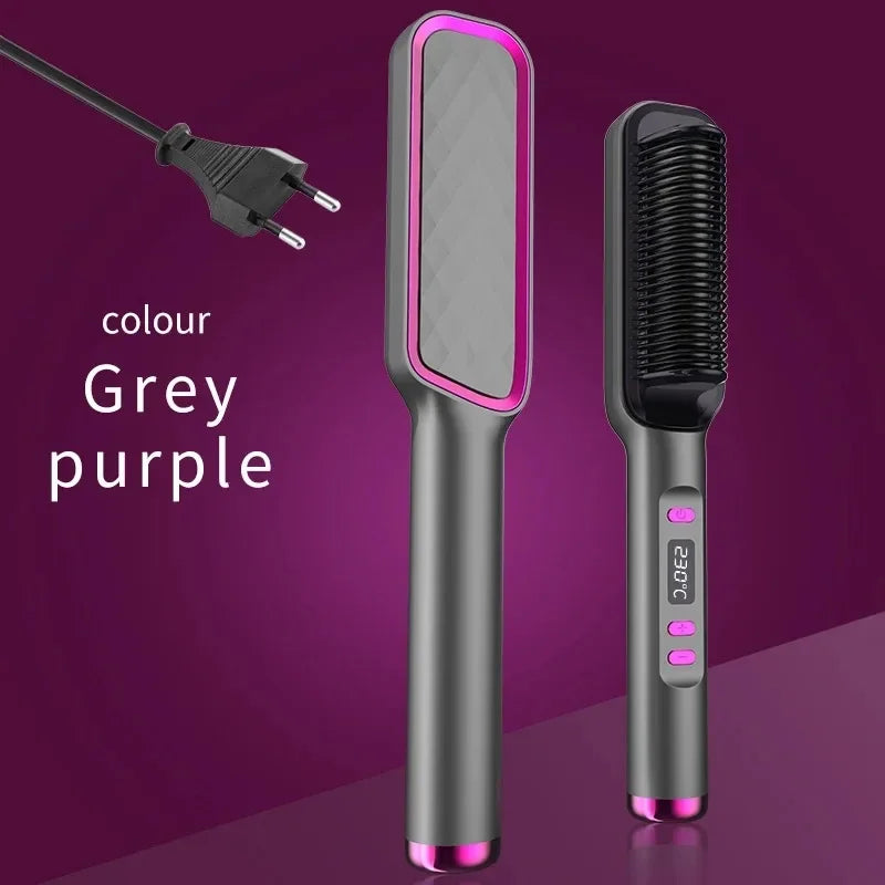 Electric Hot Comb Negative Ion Hair Straightener Brush