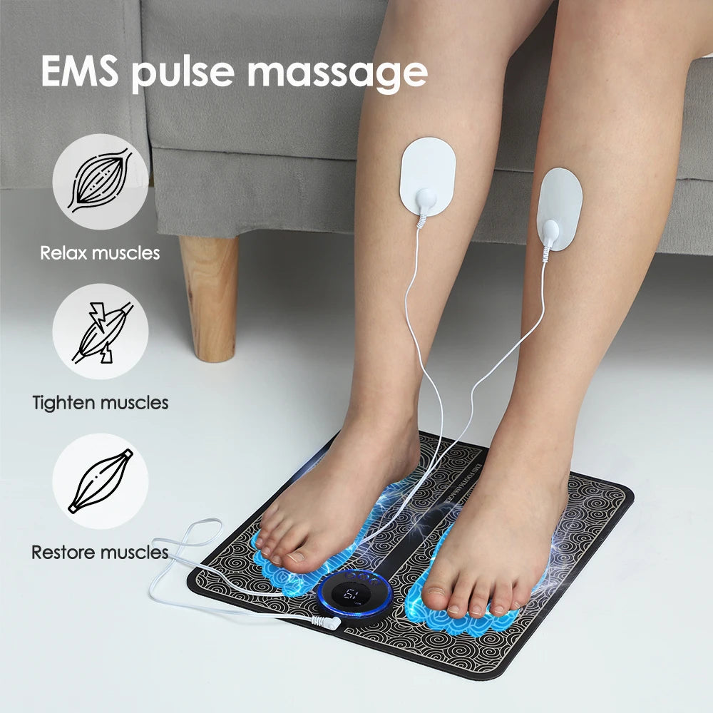 Rechargeable Foot Massager Pad EMS Electrostimulator Mat