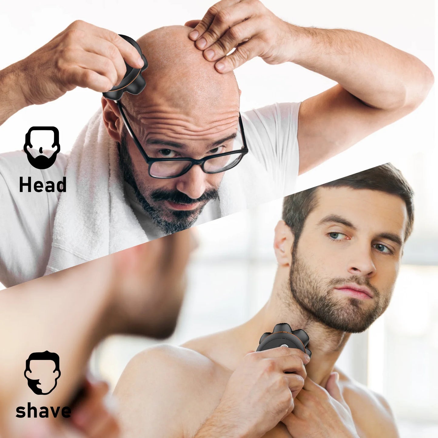 MAXGROOM 7D Head Shaver For Bald Men Waterproof USB
