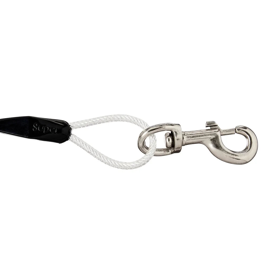 Ultra Durable 25ft Reflective Tie-Out Cable Dogs Up to 125lbs Safe Play in Yard Rust Resistant Vinyl Covering