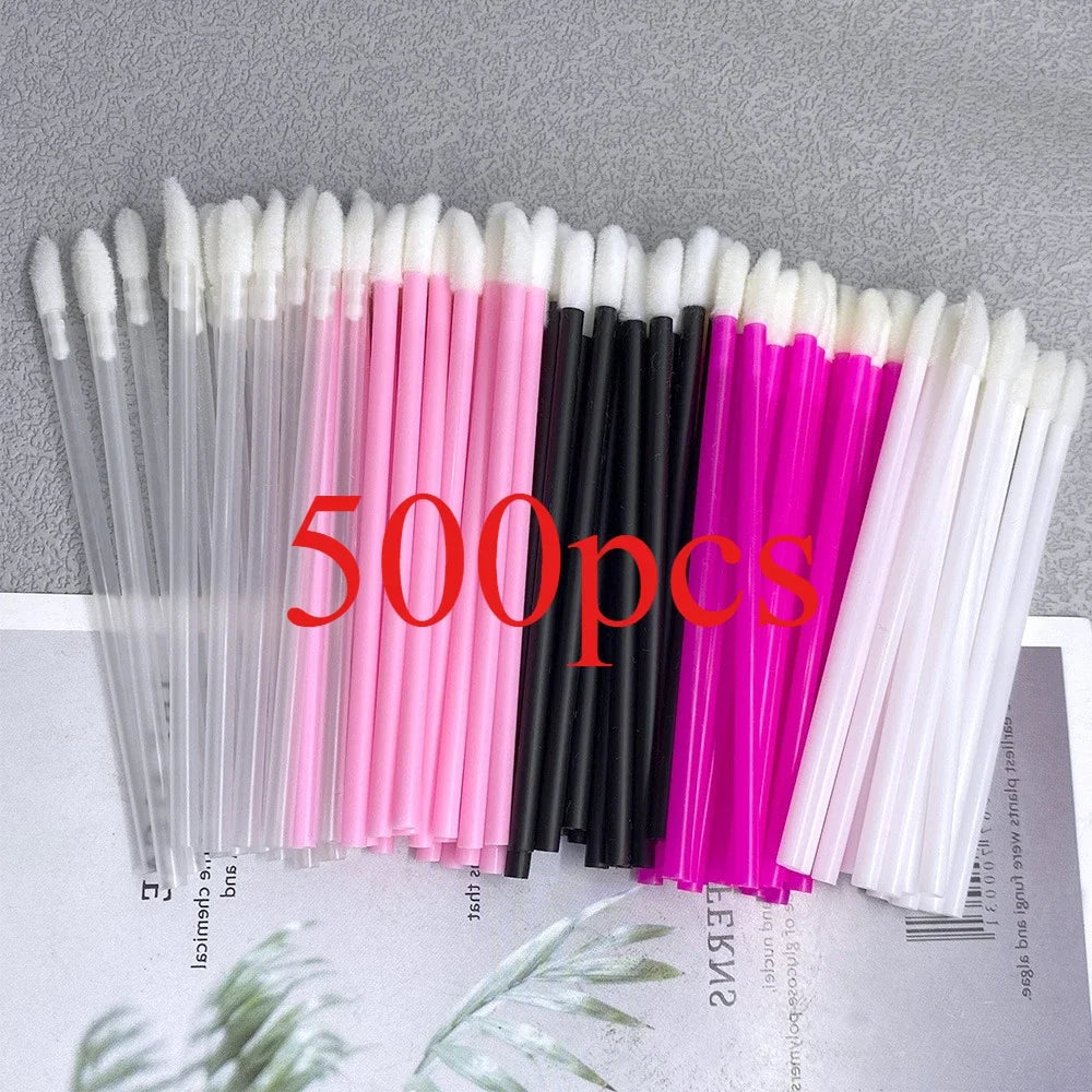 500pcs Lip Brush Eyelash Wands Applicators Disposable Lip Brush Lipstick Brush Lip Gloss Applicator Wands Makeup Beauty Tool