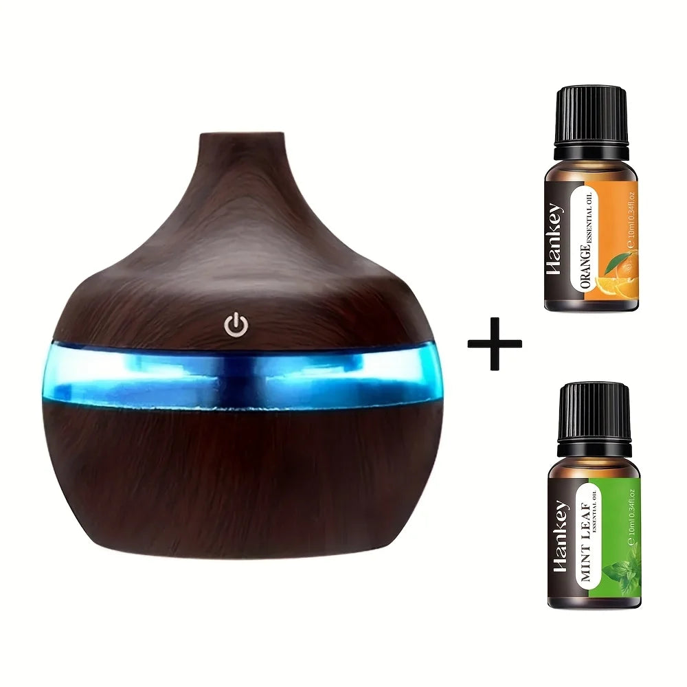 Wood Grain Humidifier 10.14oz USB Aroma Diffuser Atomizer USB Household Humidifier Hydrating Instrument Desktop Humidifier
