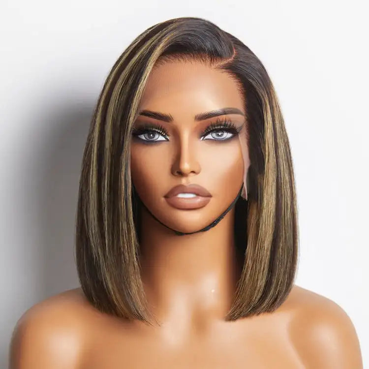 Glueless Bob Wig Human Hair Pre Plucked 5x5 Lace Front