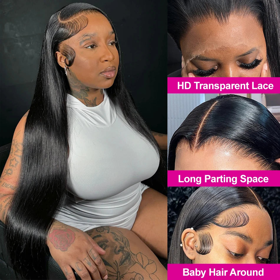Bone Straight 13x4 Lace Front Wig 360 Full Lace Human Hair