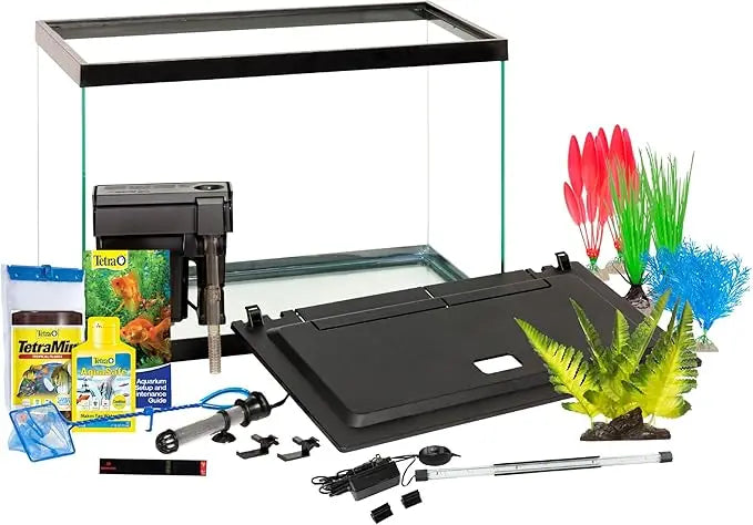 ColorFusion Aquarium 20 Gallon Fish Tank Kit, Includes LED Lighting and Decor