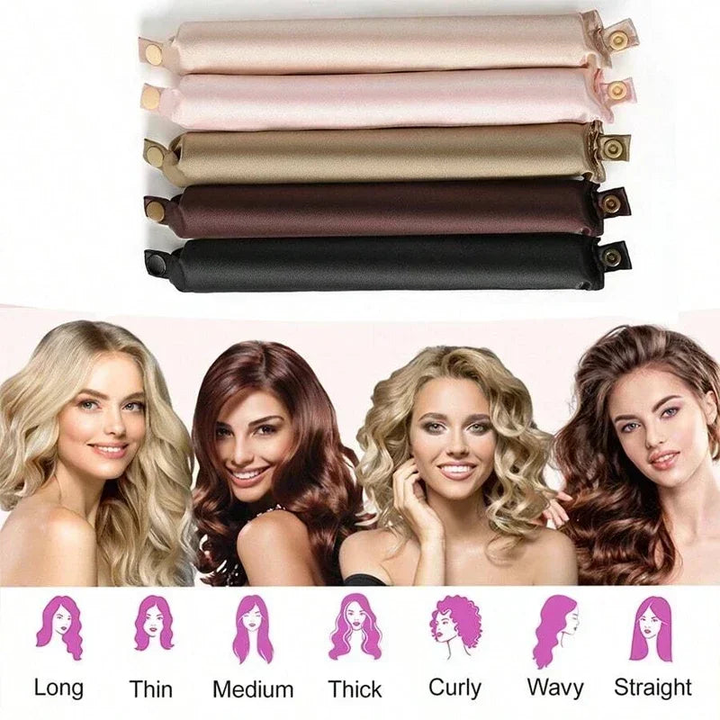 Heatless Hair Curler No Heat Rollers Satin Curling Rods