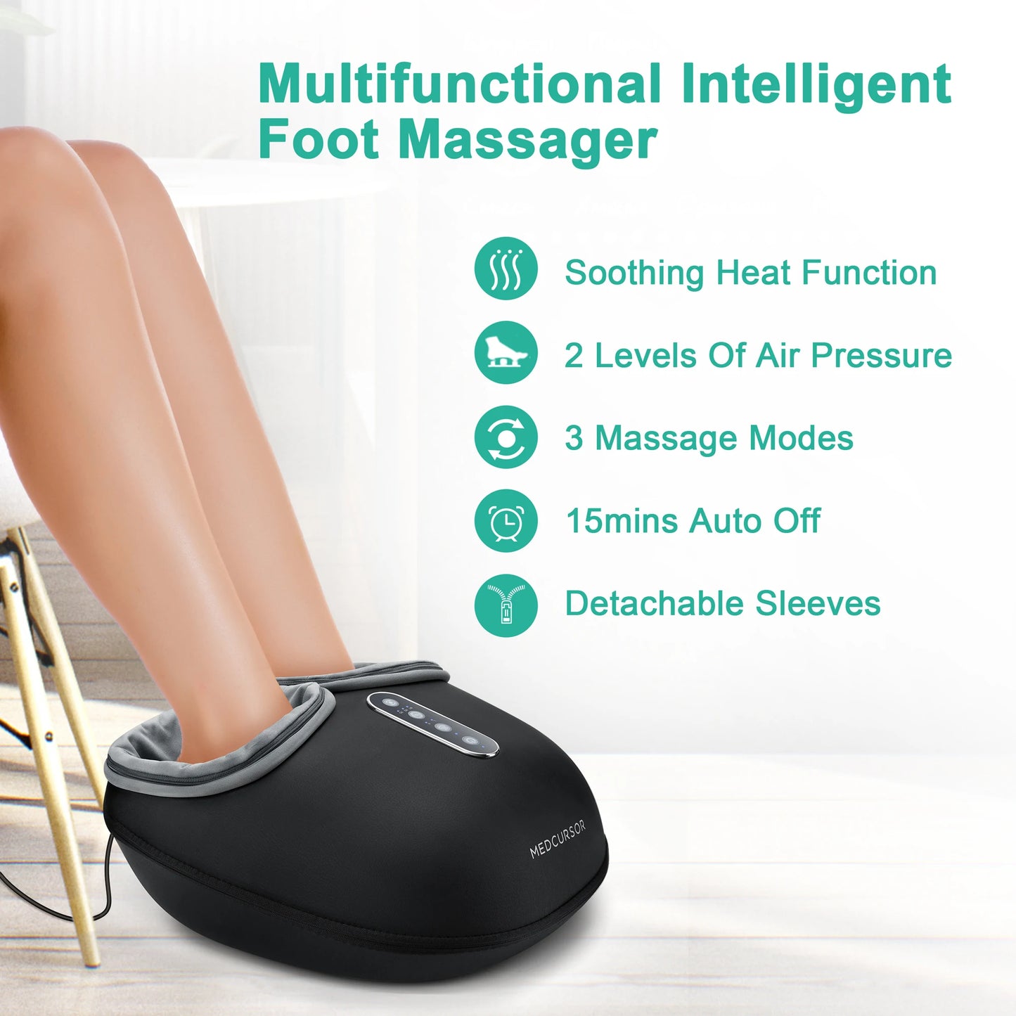 Medcursor Shiatsu Foot Massager With Electric Heat Roller