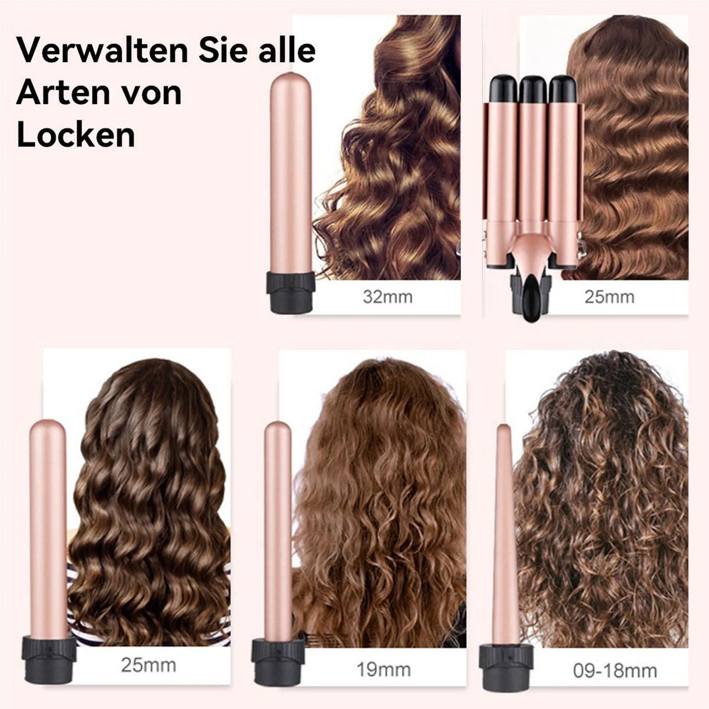 5 In 1 Hair Waver Curling Iron With LCD Display For Styling