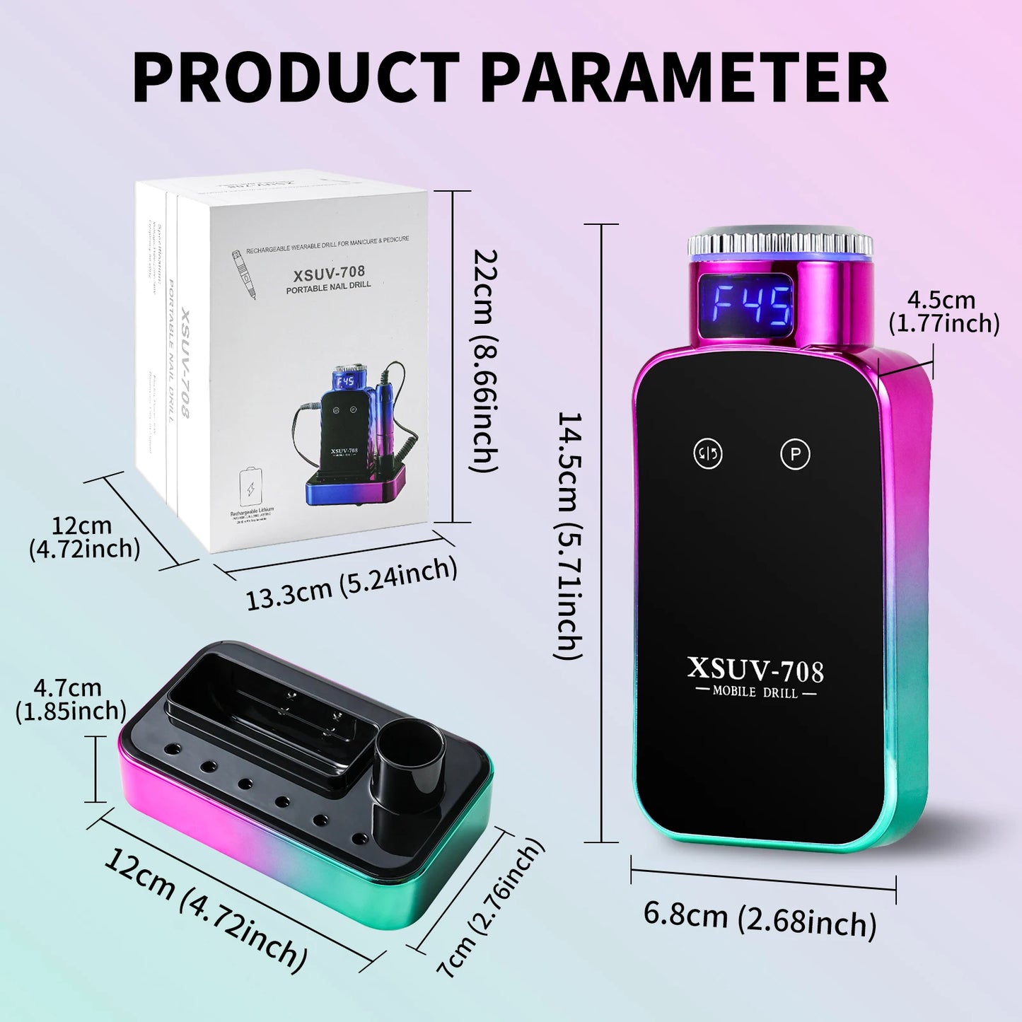 45000RPM Electric Nail Drill Pro Manicure Sander Kit