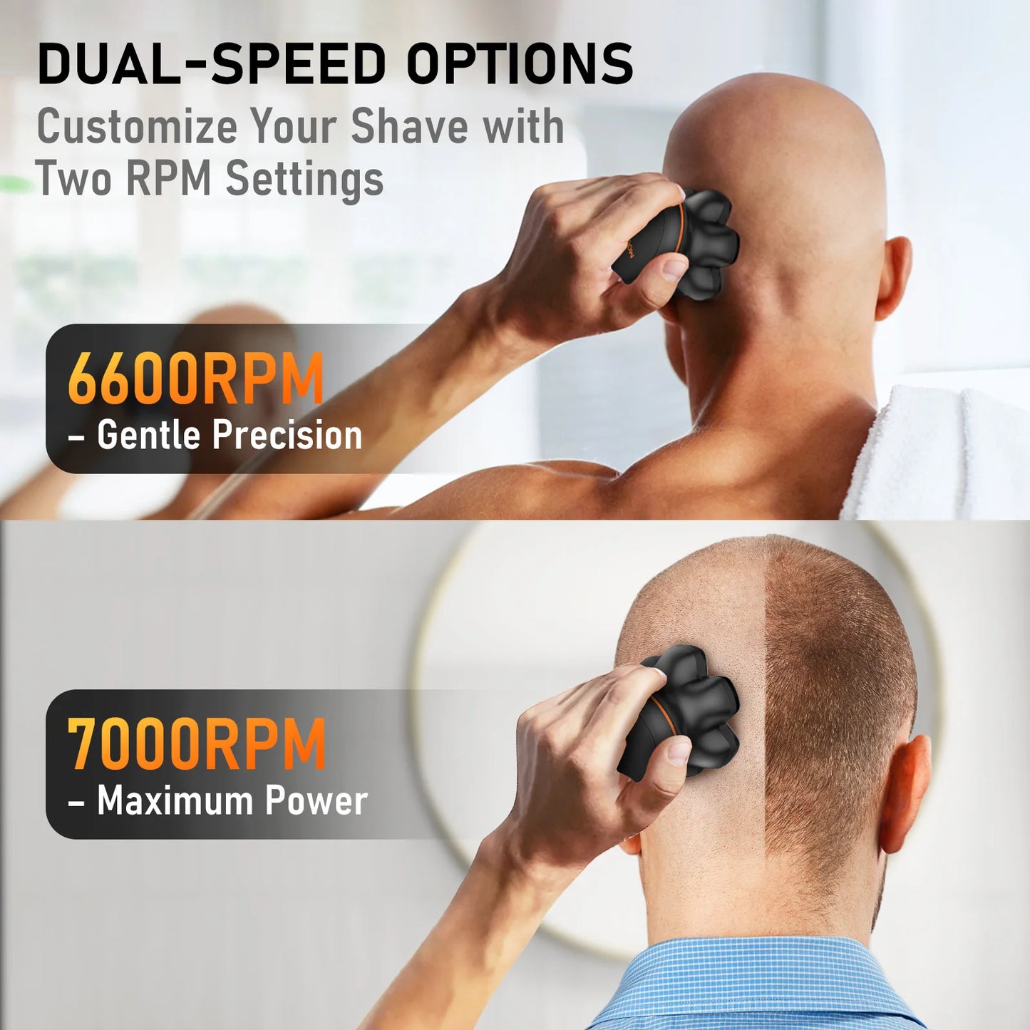 MAXGROOM 7D Head Shaver For Bald Men Waterproof USB
