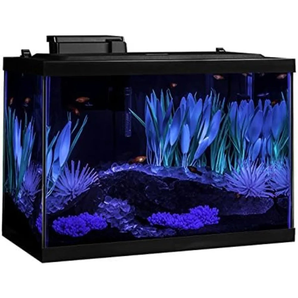 ColorFusion Aquarium 20 Gallon Fish Tank Kit, Includes LED Lighting and Decor