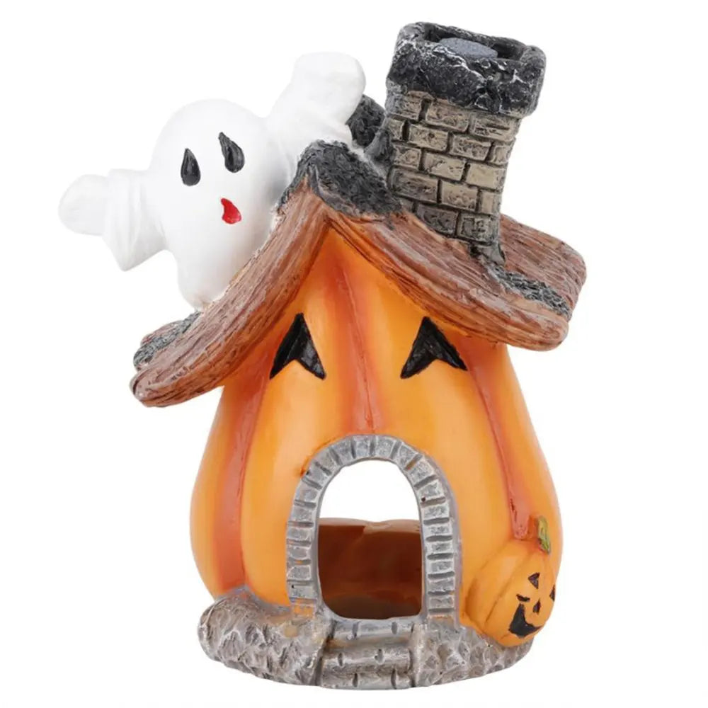 Halloween Pumpkin Aquarium Ornament Resin Ghost Statue