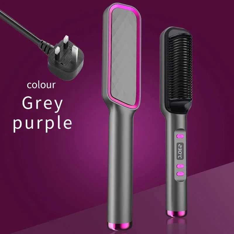 Electric Hot Comb Negative Ion Hair Straightener Brush