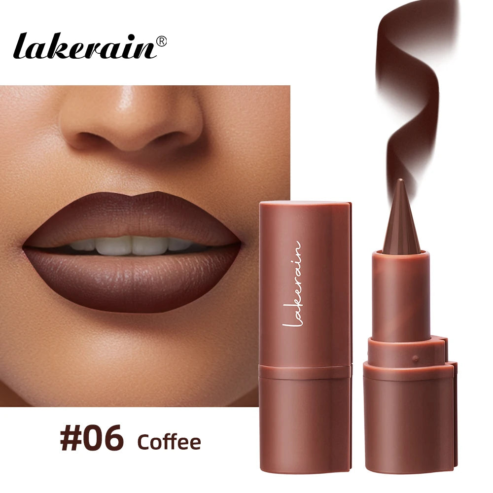 Liner Lipstick 6Colors Matte Black Brown Velvet Lipstick Waterproof Non Sticky Contouring Tint Lipliner Crayon Lip Makeup