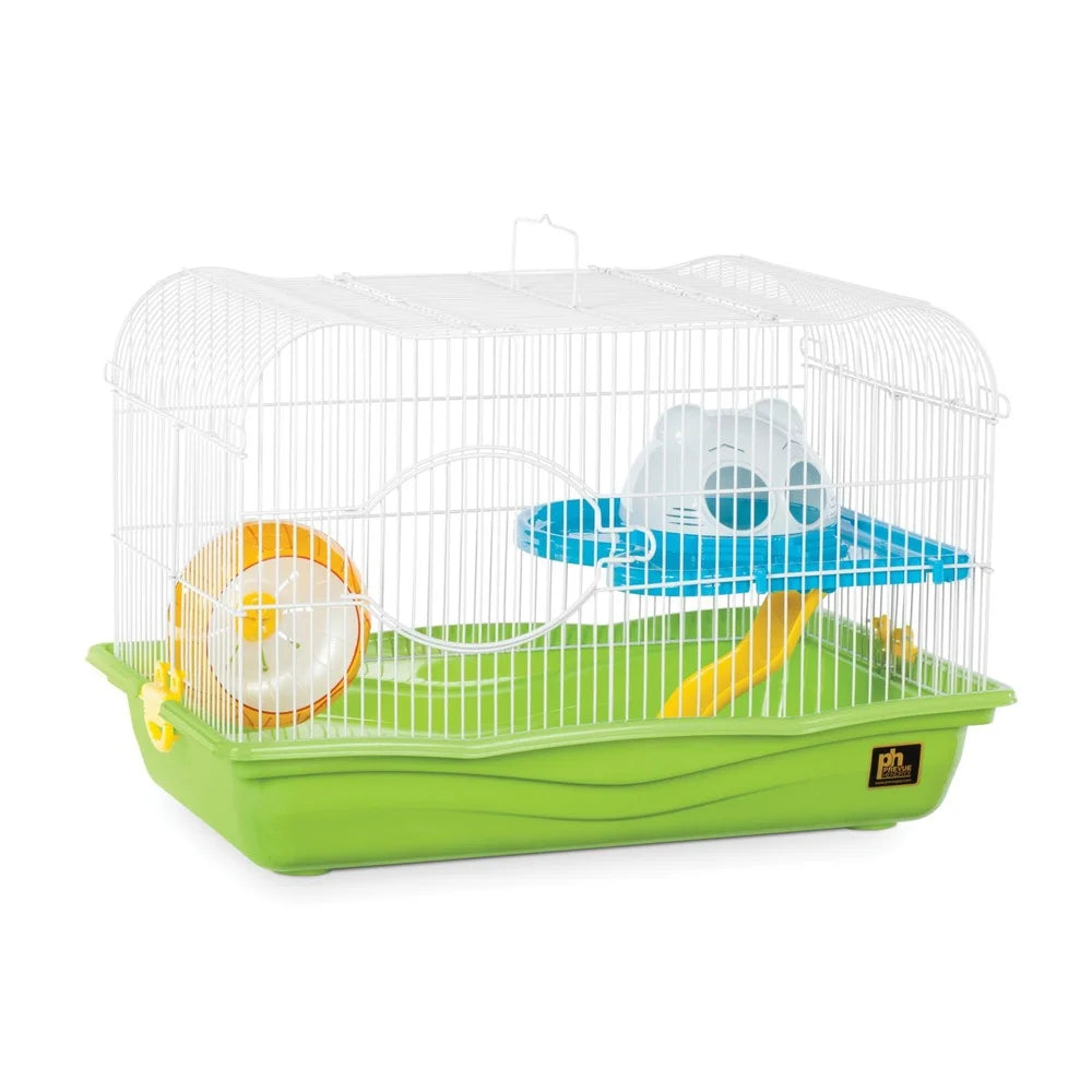 Tri Level Hamster Cage With Exercise Wheel Hideaway Dome