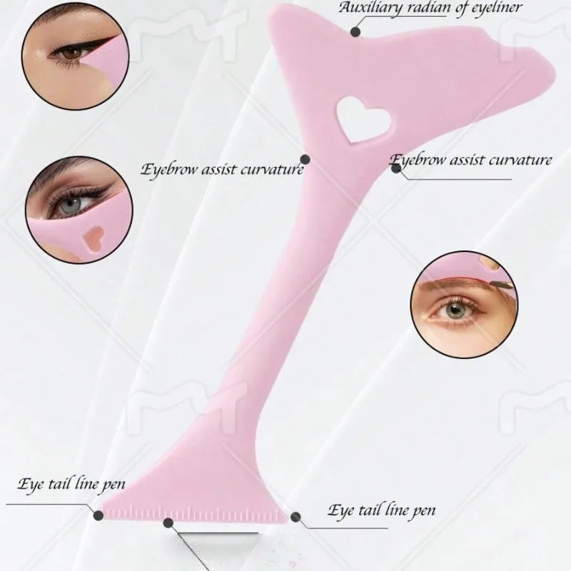 2025 Multi-Functional Silicone Eyeliner Mold, Eyebrow Trimming & Lip Line Tool, Reusable Makeup Set for Women’s Perfect Look