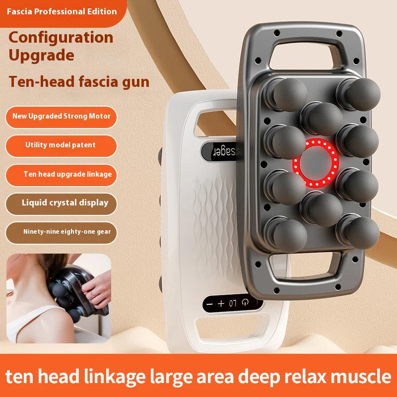 10 Head Massage Gun Deep Tissue Electric Massager For Body