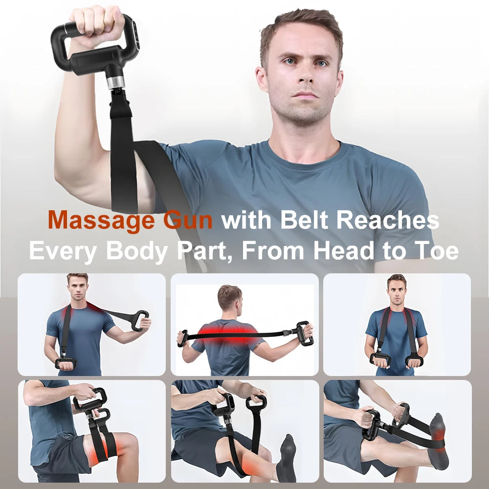 Deep Tissue Massager Gun Belt 2 In 1 Percussion Massage