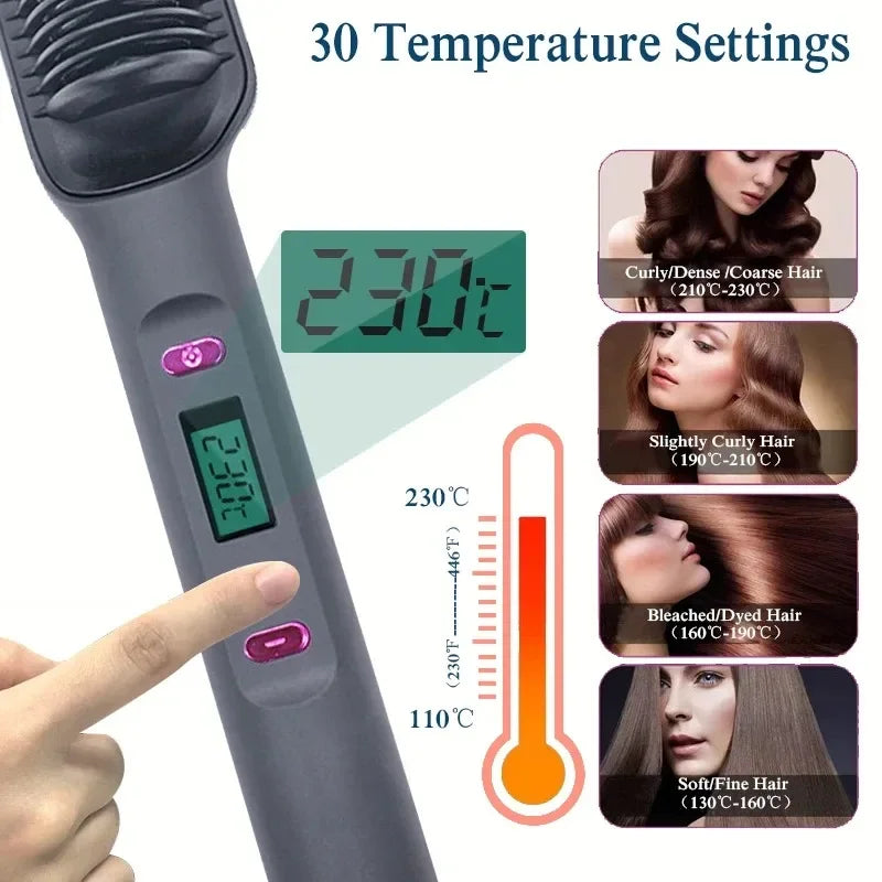 Electric Hot Comb Negative Ion Hair Straightener Brush