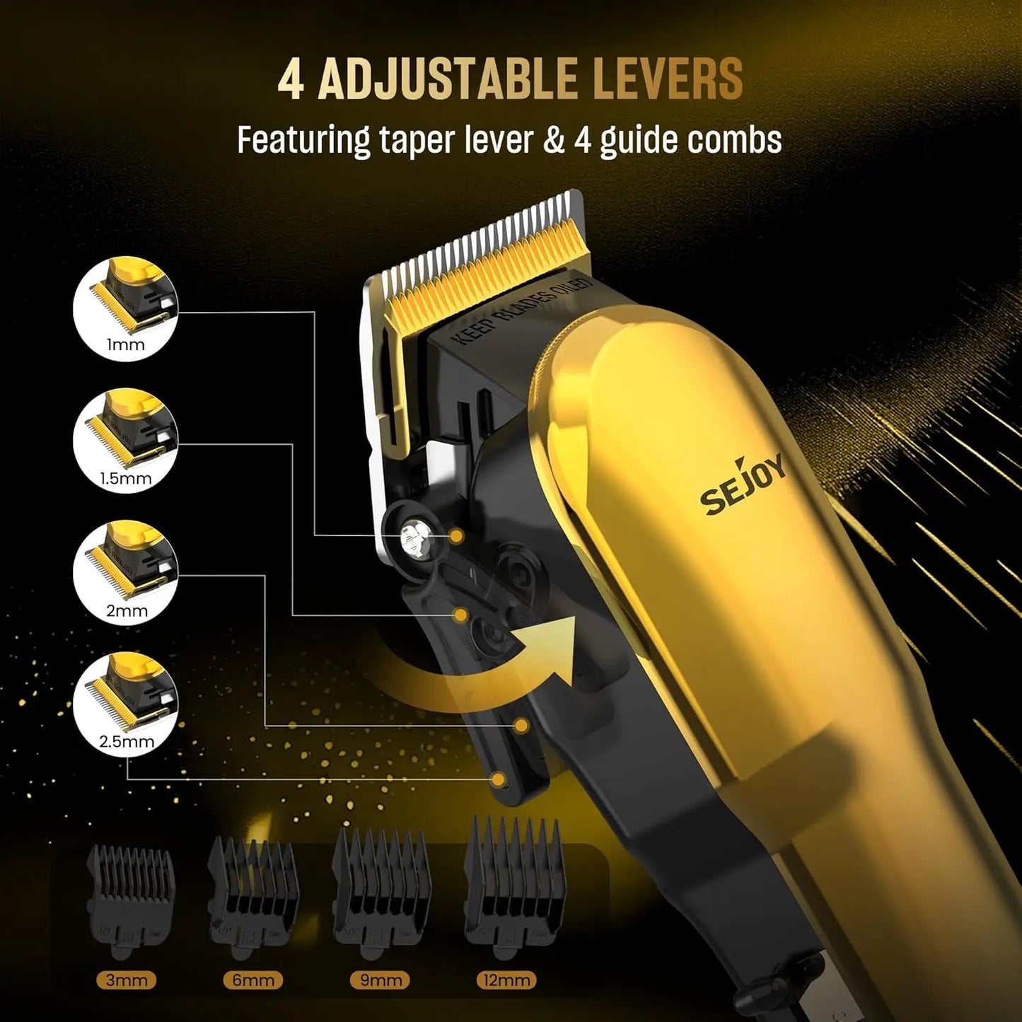 Sejoy Hair Clippers For Men Cordless Beard Trimmer Kit