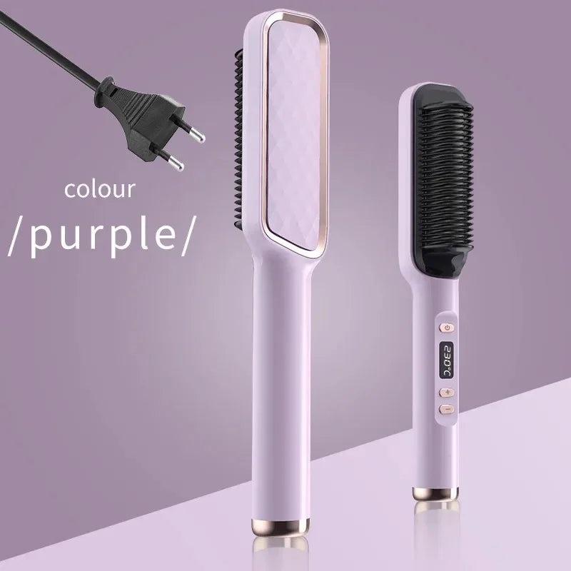 Electric Hot Comb Negative Ion Hair Straightener Brush