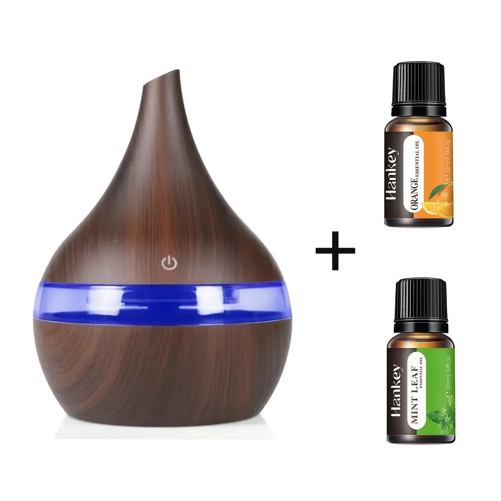 Wood Grain Humidifier 10.14oz USB Aroma Diffuser Atomizer USB Household Humidifier Hydrating Instrument Desktop Humidifier