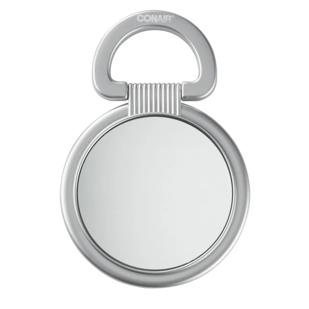 2-in-1 Handheld Tabletop Mirror Standard View 2x Magnification Adjustable Makeup Tweezing Travel Use Multi-color