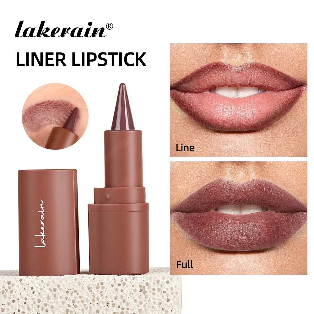 Liner Lipstick 6Colors Matte Black Brown Velvet Lipstick Waterproof Non Sticky Contouring Tint Lipliner Crayon Lip Makeup