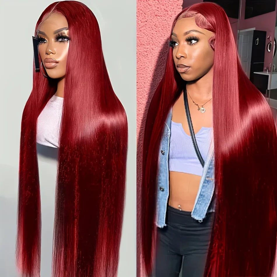 99J Burgundy HD Lace Front Human Hair Wig 13x4 Glueless
