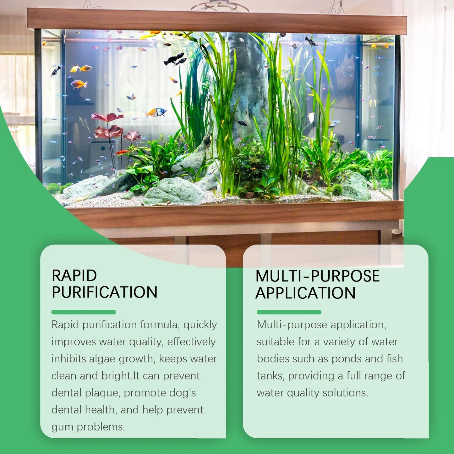 1-4PCS Aquarium Algae Remover and Water Clarifier for Fish Tank Cleans Green Brown Hair Algae Safe for Fish Clear Water Use