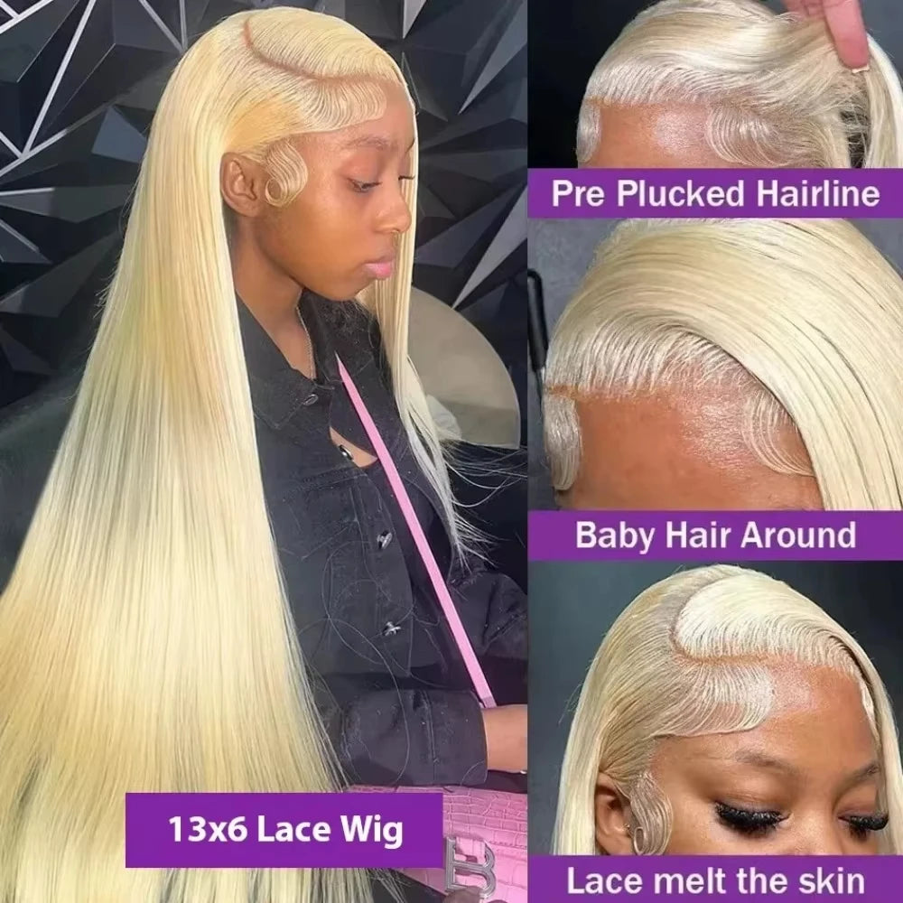 613 Blonde Lace Front Wig Human Hair 13x6 HD Frontal